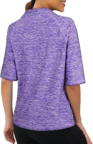 Viracy Half Sleeve Womens Golf Polo Shirts 1/4 Zip Up Moisture Wicking Running Workout Tops in Saudi Arabia