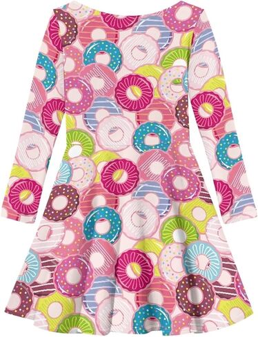 Spring Autumn Long Sleeve Round Neck Pullover Midi Girls Dresses Personalized Pattern Formal Loose Fit Dress for Girls in Saudi Arabia