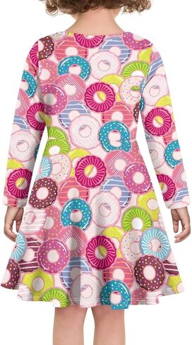 Spring Autumn Long Sleeve Round Neck Pullover Midi Girls Dresses Personalized Pattern Formal Loose Fit Dress for Girls in Saudi Arabia