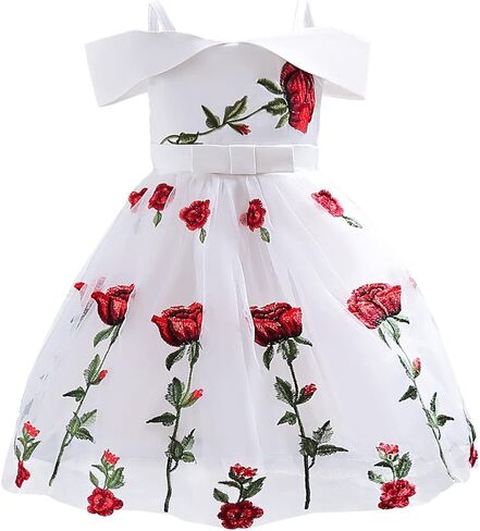 Girls Dress Pageant Princess Flower Dresses for Kids Embroidery Boho Wrap Lace Wedding Bridesmaid Puffy Long Communion Gown in Saudi Arabia