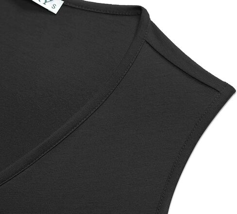 GUBERRY Women's Deep V Neck Sleeveless Unique Cross Wrap Sexy Slim Fit Tops in Kuwait