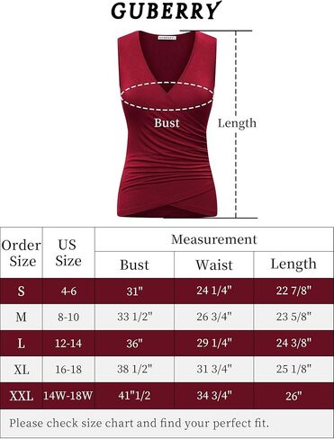 GUBERRY Women's Deep V Neck Sleeveless Unique Cross Wrap Sexy Slim Fit Tops in Kuwait