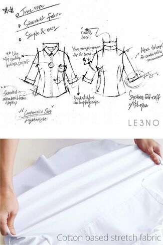 LE3NO قمصان عمل كاجوال برقبة على شكل حرف V وأكمام 3/4 للسيدات بتصميم رفيع وممدد in Kuwait