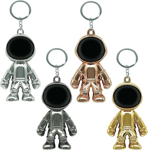 WINUSD Astronaut Keychains , 4pcs Alloy Key Chains Men Creative Gift for Office Backpack Purse Charm Keychains（Black Silver Gold Champagne in Kuwait