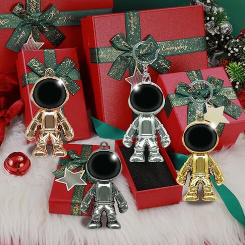 WINUSD Astronaut Keychains , 4pcs Alloy Key Chains Men Creative Gift for Office Backpack Purse Charm Keychains（Black Silver Gold Champagne in Kuwait