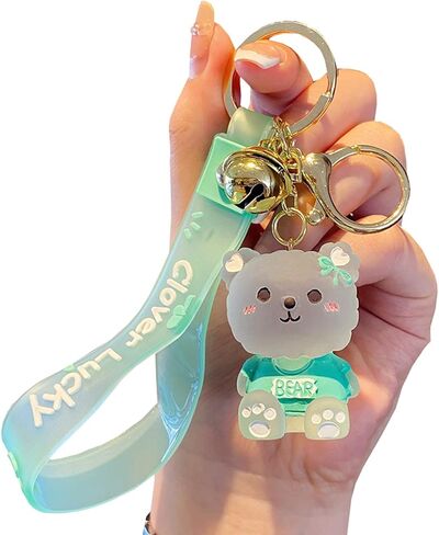 Cute lucky bear Bags Doll Car Key Backpack Pendant Boys Girls Men Women Soft PVC Portable Key Ring Accessories in Kuwait
