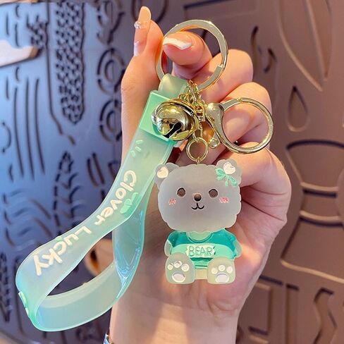 Cute lucky bear Bags Doll Car Key Backpack Pendant Boys Girls Men Women Soft PVC Portable Key Ring Accessories in Kuwait