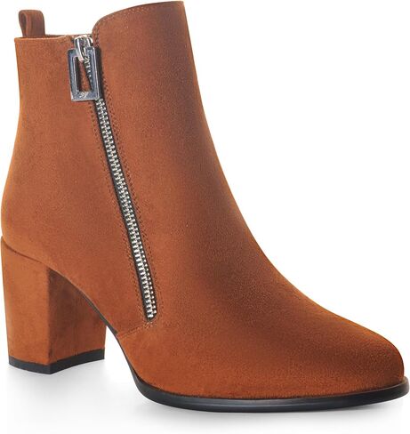 حذاء نسائي من ANN CREEK مصنوع من الجلد السويدي الصناعي بسحاب جانبي وكعب ملفوف in Kuwait