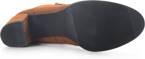 حذاء نسائي من ANN CREEK مصنوع من الجلد السويدي الصناعي بسحاب جانبي وكعب ملفوف in Kuwait