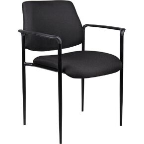 Boss Office Products Square Back Dimont Stacking Chair with Arms in Blue