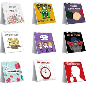 Funny Desk Sign, Funny Picture 30 Different Fun and Flip-over Messages Calendar,Funny Desk Accessories for Work Business Office Gifts Desk
