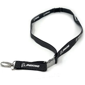 Boeing - Carbon Fiber Woven Lanyard Keychain/ID Holder