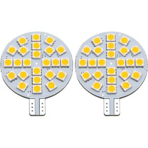 GRV T10 921 194 LED Bulb 24-5050 SMD lamp Super Bright AC 12V /DC 12V -24V for RV Boat Iandscaping Ceiling Dome Interior Lights Warm White (2nd Generation) Pack of 2