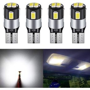 BlyilyB 4-Pack 194 LED Light Bulb 6000K White 168 2825 W5W T10 Wedge LED Replacement Bulbs Error Free for Car Dome Map Door Courtesy License Plate Lights