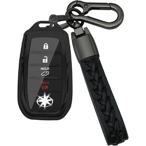 for Toyota Key fob Cover,case with Keychain,Tpu 360 Degree Protection Key Case compatible with 2021-2022 Venza,RAV4 Prime,Sienna,Land Cruiser,Fortuner,Mirai,Black in Kuwait