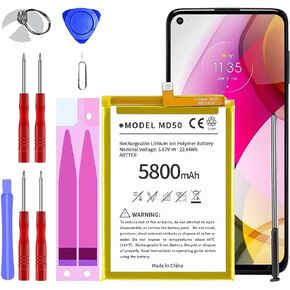 Replacement Battery for Moto G Stylus 5G, [5800mAh] Upgraded High Capacity Li-Polymer Battery MD50 XT2131 with Repair Tool Kit