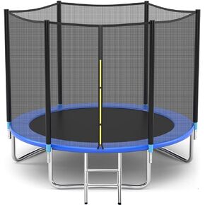 Pro Trampoline with Enclosure Net and Wind Stakes 8Ft 10Ft 12Ft 14Ft 15Ft 16Ft Jump Recreational - ASTM Approved