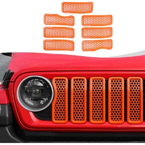 Front Grill Insert Mesh Grille Inserts Cover Kit 7Pcs Compatible with 2024+ Jeep Wrangler JL JLU & Gladiator JT Exterior Accessories (Green) in Kuwait