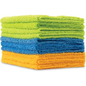 VIKING Microfiber Cloth for Car or Home, Edgeless Towel for Interior and Exterior Car Detailing, Multi-Purpose, Reusable Towels, Assorted, 12 Inch x 16 Inch, 20 Pack