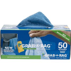 R-004004 Blue 12x12 Microfiber Auto Towel, 50 Pack