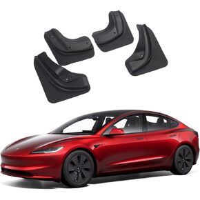 أغطية الطين من Tesla Model Y واقيات الرذاذ الخلفية لملحقات الطراز Y 2020 2021 2022 2023 2024 (لا حاجة إلى حفر ثقوب، مجموعة من 2)