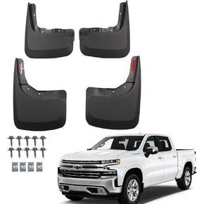Mud Flaps Compatible with 2019-2023 Chevy Silverado 1500(Excludes ZR2, LT Trail Boss, Custom Trail Boss) Custom Front and Rear Mud Guard Set (4pcs-Set)