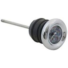 Chrome Shorty Style Oil Tank Dipstick with Oil Temperature Gauge - Black Gauge Face - Fits 1979-2003 Harley Sportster XL and 1984-1999 Harley Softail Models - Replaces HD Part# 62668-87T (40-0361)