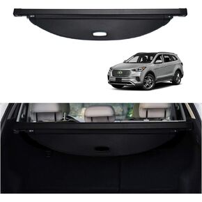 Powerty Compatible with Cargo Cover Hyundai Santa Fe Sport 2015 2016 2017 2018 Retractable Rear Trunk Security Cover Shielding Shade Black (not fit for 13-14 Santa Fe Sport)
