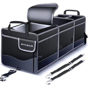 Trunk Organizer with Cooler, Collapsible Storage Container with Non Slip Bottom Strips, Large Multi-Compartment Waterproof, Groceries for Vehicle Sedan, Suv, Truck,Van in Kuwait