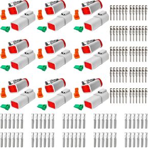 126 Pack Deutsch DT 4 Pin Connectors, Grey 10 Set Waterproof Electrical Wire Connector with Seal Plug and Stamped Contacts for Off-Road Vehicles, Agriculture, Truck, Construction in Saudi Arabia