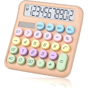 آلة حاسبة مكتبية، تعمل بالبطاريات (متضمنة)، شاشة LCD كبيرة مكونة من 12 رقمًا، أزرار كبيرة سهلة الضغط، نوم تلقائي، للمكتب والمدرسة والمنزل. (أرجواني) in Kuwait