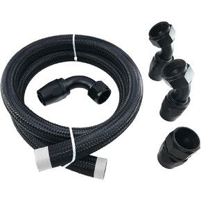 Autofit 16AN line -16AN braided hose +Elbow 90 degree AN fittings, 45 degree, straight adapter hose end kit,5 feet