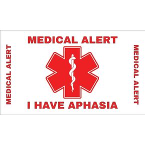 Aphasia Medical Alert Communication Wallet Card (RED) (Stroke)