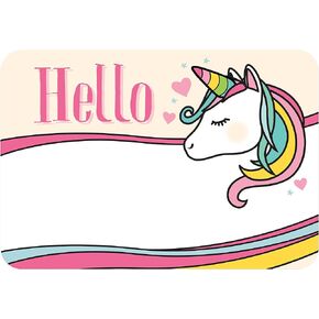 Avery Premium Rainbow Unicorn Name Tags, No Lift No Curl, 36 Handwriteable Name Stickers