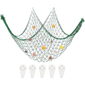 uxcell Natural Shell Decorative Fishing Net 40"x80" Mediterranean Style Ocean Theme Wall Hanging Fish Net Party Decor, Bright Red