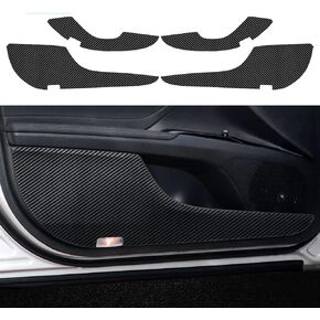 4pcs Car Door Anti Kick Pad Carbon Fibre Leather Sticker Car Door Sill Protector Compatible with Totoya Camry