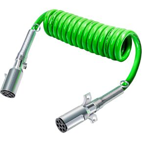 7 طريقة ملفوف مقطورة الحبل 15 قدم ABS لفائف كابل الطاقة الكهربائية الثقيلة الأخضر لفائف سلك الطاقة لشبه الشاحنات الجرارات in Kuwait