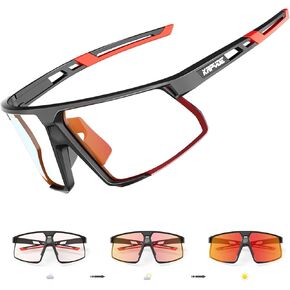 KAPVOE Photochromic Cycling Glasses Men Women Mountain Bike Sunglasses Clear MTB Sports Glasses Bicycle Triathlon Running