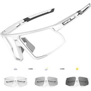 KAPVOE Photochromic Cycling Glasses Men Women Mountain Bike Sunglasses Clear MTB Sports Glasses Bicycle Triathlon Running