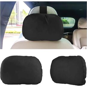 Car Neck Pillow Soft Leather Headrest,Premium Interior Accessories Headrest Support for Driver or Front Passenger Seat,for Driving Home Office (Black)