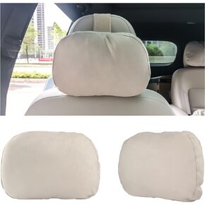 Car Neck Pillow Soft Leather Headrest,Premium Interior Accessories Headrest Support for Driver or Front Passenger Seat,for Driving Home Office (Black)