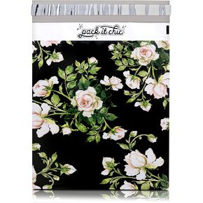 Pack It Chic - 10X13 (100 Pack) Floral Pattern Poly Mailer Envelope Plastic Custom Mailing & Shipping Bags - Self Seal