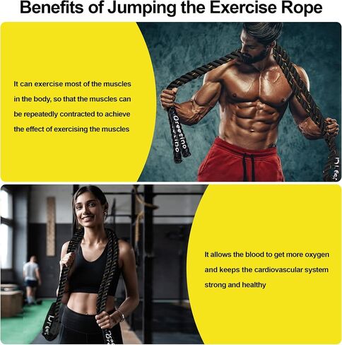 2LB/2.8LB/5LB-10FT Heavy Durable Jump Rope Adult Fitness Weighted Ropes Men and Women Whole Body Muscle Exercise to Improve Strength Endurance Training Sports jumping rope in Saudi Arabia