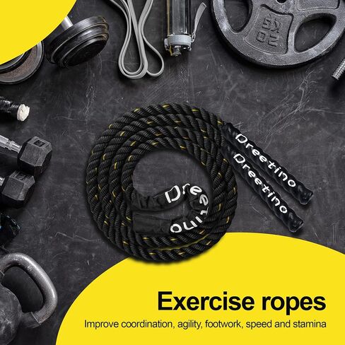 2LB/2.8LB/5LB-10FT Heavy Durable Jump Rope Adult Fitness Weighted Ropes Men and Women Whole Body Muscle Exercise to Improve Strength Endurance Training Sports jumping rope in Saudi Arabia