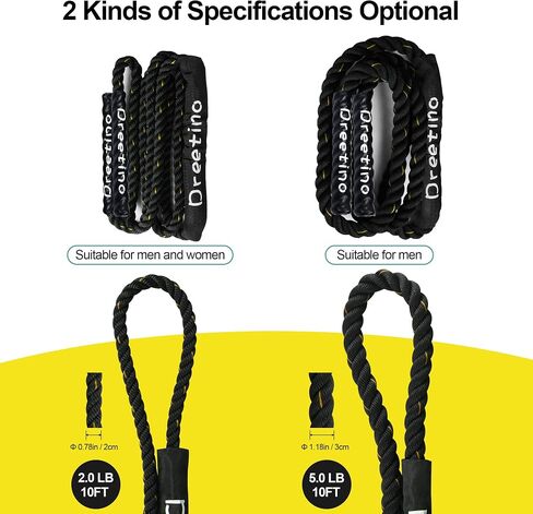 2LB/2.8LB/5LB-10FT Heavy Durable Jump Rope Adult Fitness Weighted Ropes Men and Women Whole Body Muscle Exercise to Improve Strength Endurance Training Sports jumping rope in Saudi Arabia