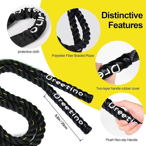2LB/2.8LB/5LB-10FT Heavy Durable Jump Rope Adult Fitness Weighted Ropes Men and Women Whole Body Muscle Exercise to Improve Strength Endurance Training Sports jumping rope in Saudi Arabia