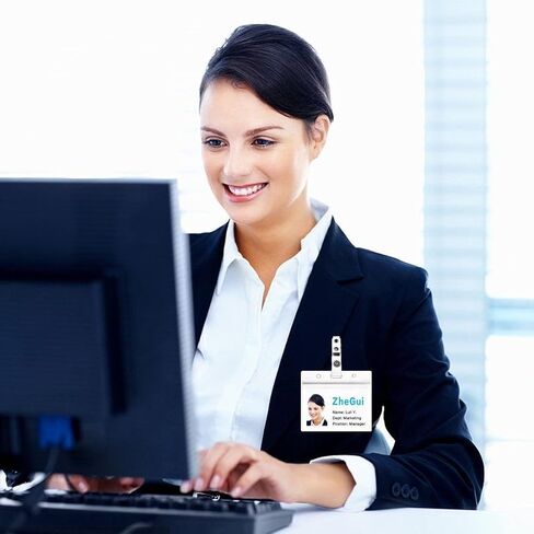 10 عبوات من حاملات شارات الأسماء الأفقية شديدة التحمل ومشابك شارات معدنية مع أشرطة من الفينيل (أفقي 2.3X3.5) in Kuwait