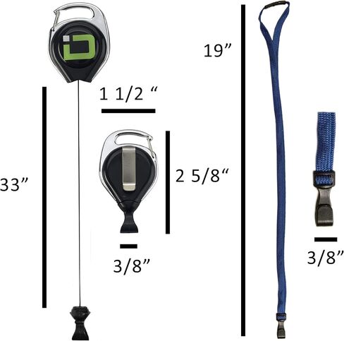 ID Stronghold Secure Badge Holder Duolite - Shielded 2 Card ID Badge Holder with Lanyard and Retractable Reel - Heavy Duty Plastic Badge Protector in Kuwait