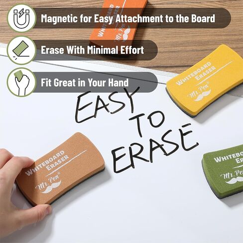 Mr. Pen- White Board Erasers, 8 Pack, Earthy Colors, Magnetic Dry Erase Eraser, Whiteboard Eraser, Dry Eraser, Dry Erase Erasers, Dry Erase Board Eraser, White Board Erasers Dry Erase, Dry Erasers in Kuwait