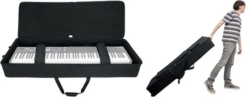 Rockville Rolling Bag 61-Key Slim Keyboard Case w/Wheels+Trolley Handle mit Pocket V2 in Saudi Arabia
